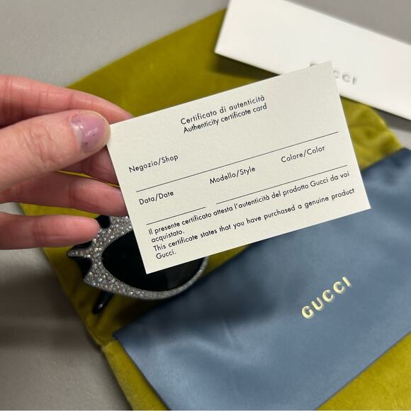 Gucci Cat Eye Sunglasses  Hollywood Forever Black Studded Crystals Authentic NEW - Picture 8 of 10